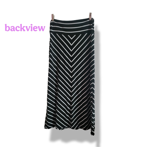 🌿Vintage Faded Glory Black & White Striped Maxi Skirt - Women’s Medium - Picture 7 of 10
